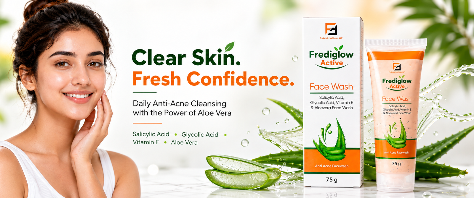 Clear Skin. Fresh Confidence. — Daily anti-acne cleansing with the power of aloe vera.